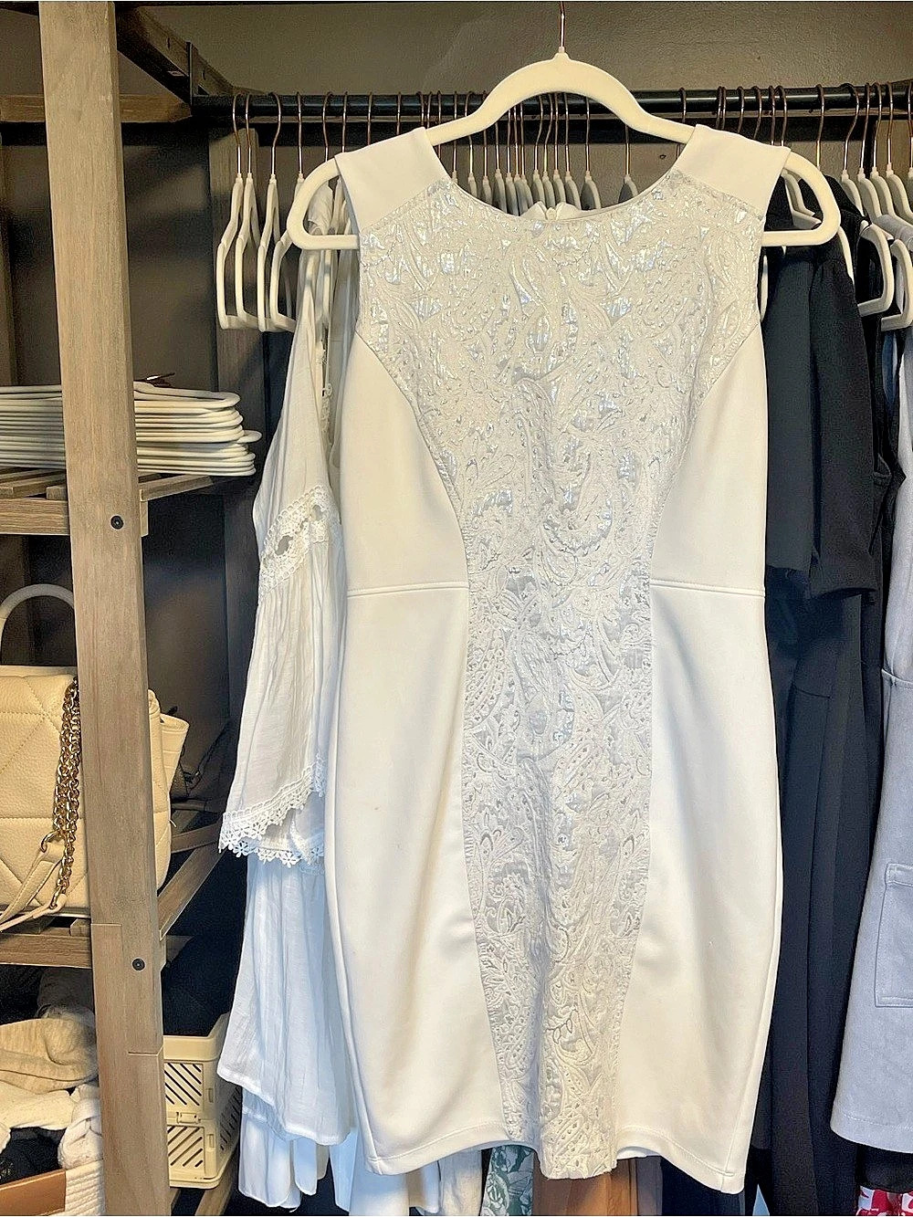 Cynthia Rowley Paisley Embellished Mini Dress in White Size 6 Like New